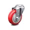 Service Caster 4 Inch Red Polyurethane Wheel Swivel Bolt Hole Caster SCC-BH20S414-PPUB-RED - alternate 1